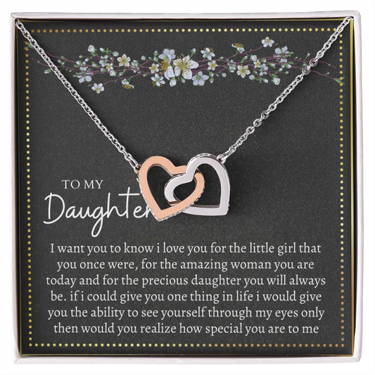 Gift For Daughter Interlocking Hearts Necklace