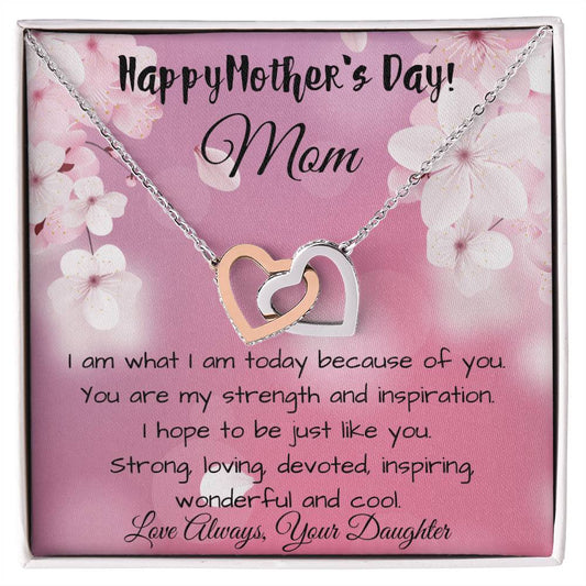 Gift For Mom From Daughter An Eternal Bond Interlocking Hearts Necklace