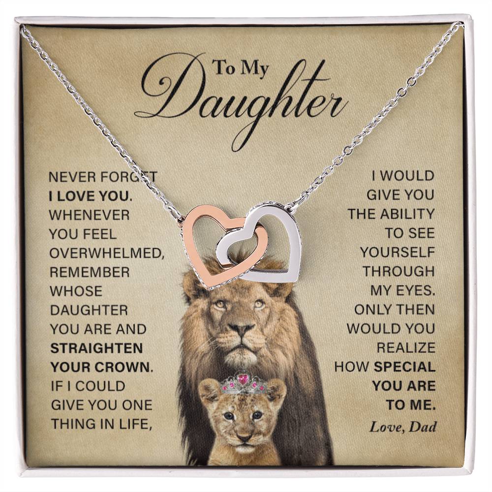 Daughter - How Special You Are To Me- Necklace Interlocking Hearts Necklace