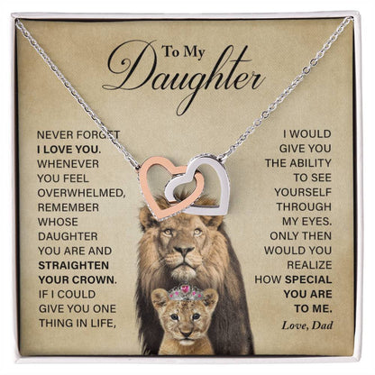 Daughter - How Special You Are To Me- Necklace Interlocking Hearts Necklace