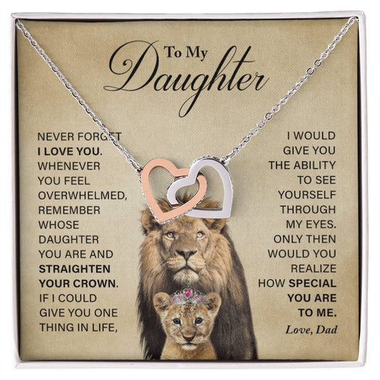 Daughter - How Special You Are To Me- Necklace Interlocking Hearts Necklace