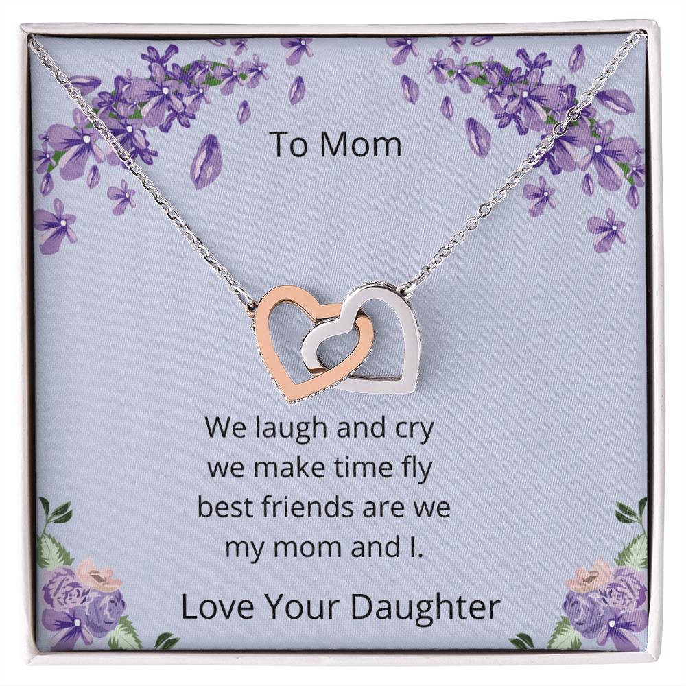 We Laugh And Cry Two Hearts Necklace Interlocking Hearts Necklace