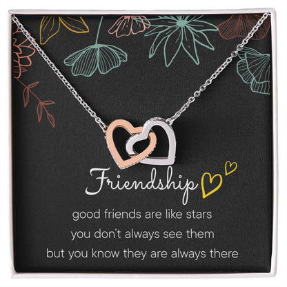 Best Friend Gifts Interlocking Heart Necklace Friendship Necklaces Best Friend Necklaces Friendship Necklaces For Interlocking Hearts Necklace