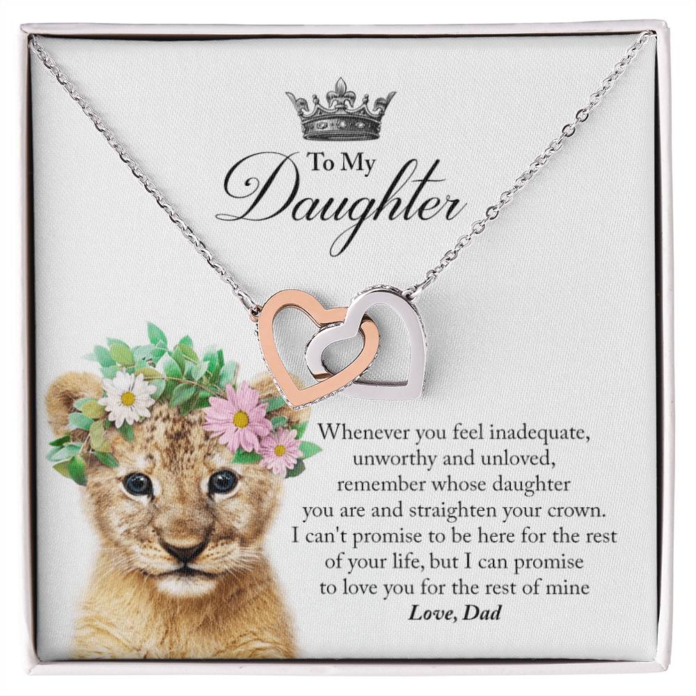 Daughter Straighten Your Crown In Usa Interlocking Hearts Necklace