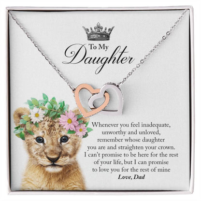 Daughter Straighten Your Crown In Usa Interlocking Hearts Necklace