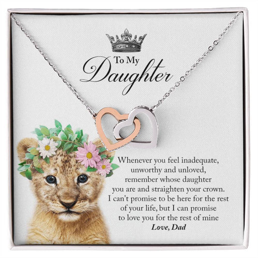 Daughter Straighten Your Crown In Usa Interlocking Hearts Necklace