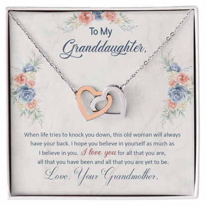 Collection Granddaughter - I Hope You Believe In Yourself - Interlocking Hearts Necklace