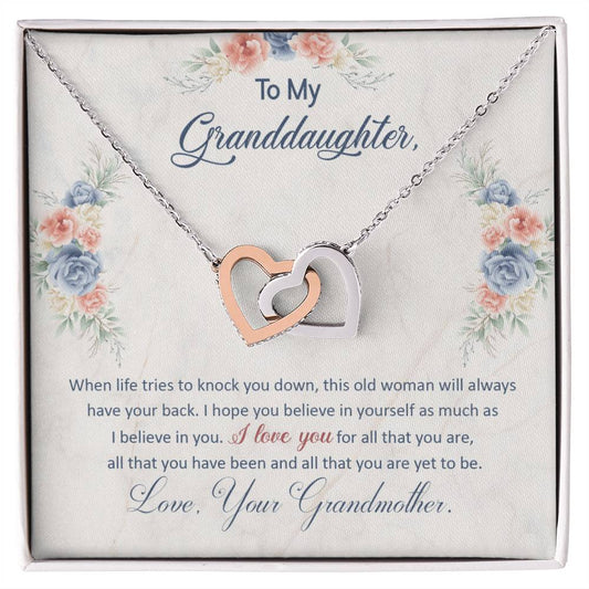 Collection Granddaughter - I Hope You Believe In Yourself - Interlocking Hearts Necklace