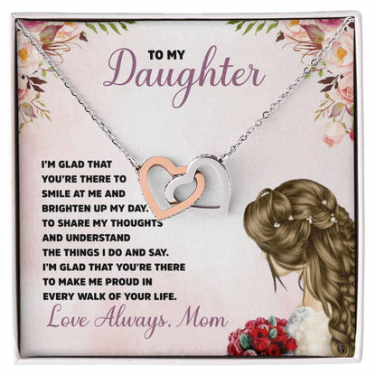 A Special Gift For Daughter Interlocking Hearts Necklace