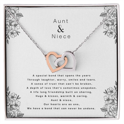Aunt & Niece - An Unbreakable Bond Interlocking Hearts Necklace