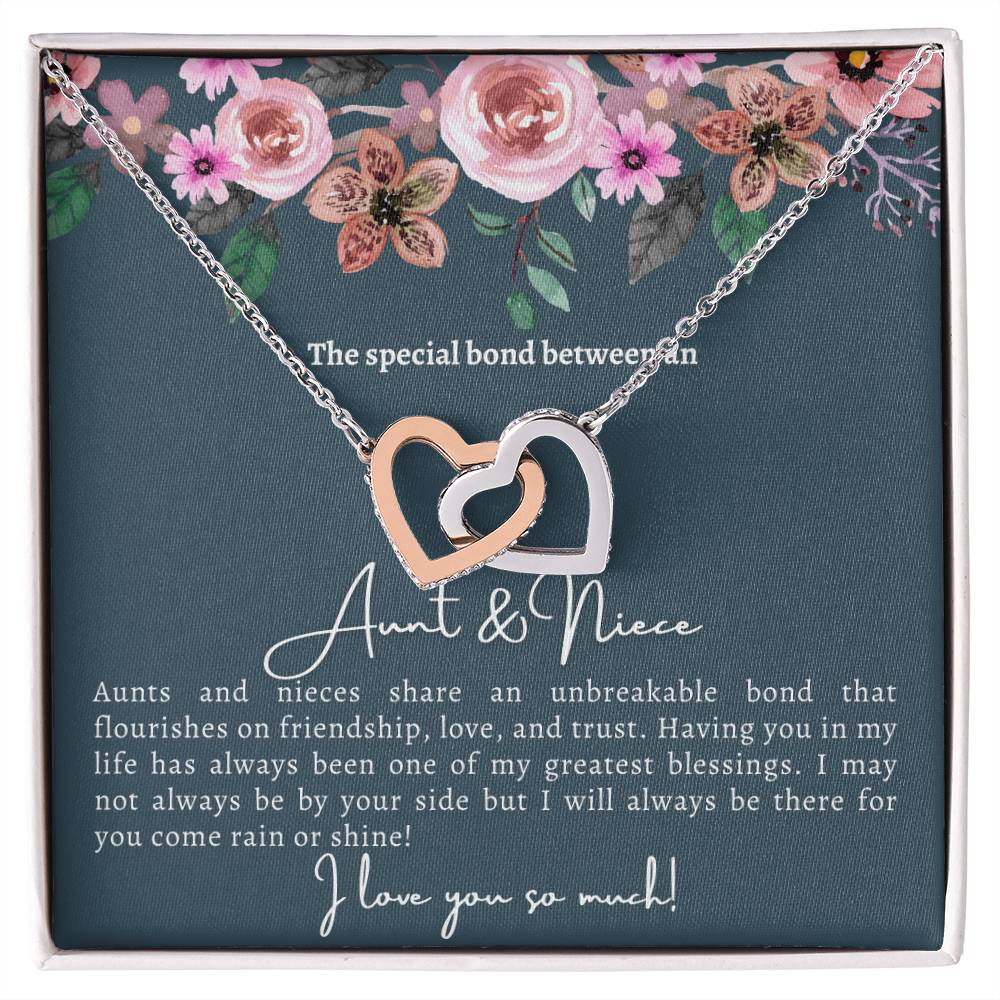 Aunt And Niece Special Bond Linked Hearts Necklace Interlocking Hearts Necklace