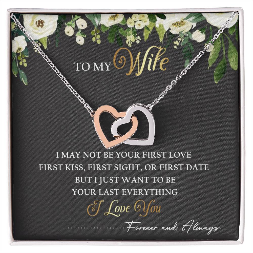 To My Wife Interlocking Hearts Necklace Message Card