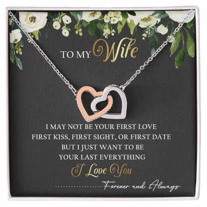 To My Wife Interlocking Hearts Necklace Message Card