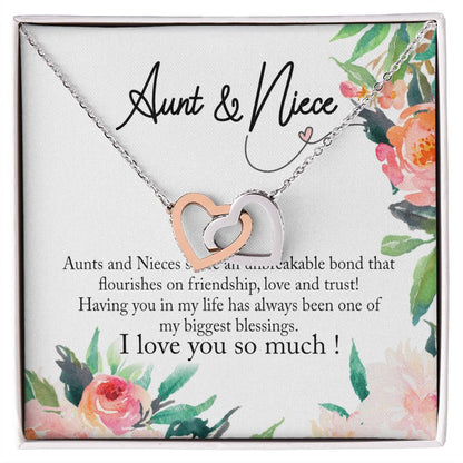Aunt And Niece Necklace Interlocking Hearts Necklace