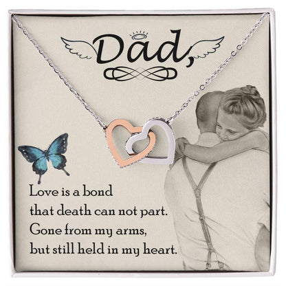 Dad - Love Is Board Thay Death Can Not Part - Necklace Interlocking Hearts Necklace