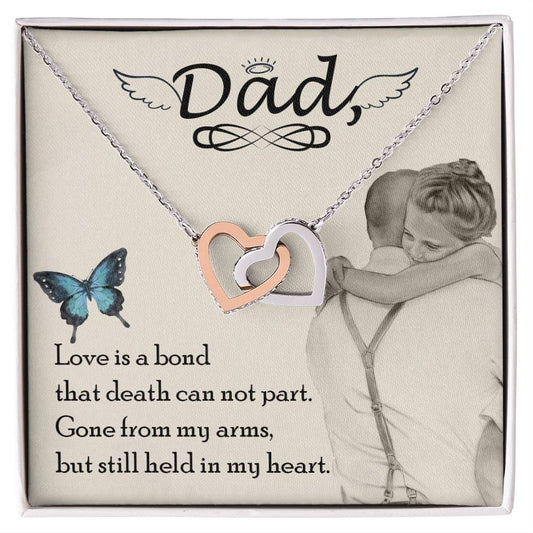 Dad - Love Is Board Thay Death Can Not Part - Necklace Interlocking Hearts Necklace