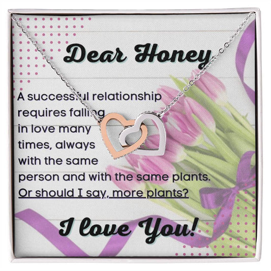 Anniversary Gift For Wife Forever Partner Household Plant Lover Interlocking Hearts Necklace