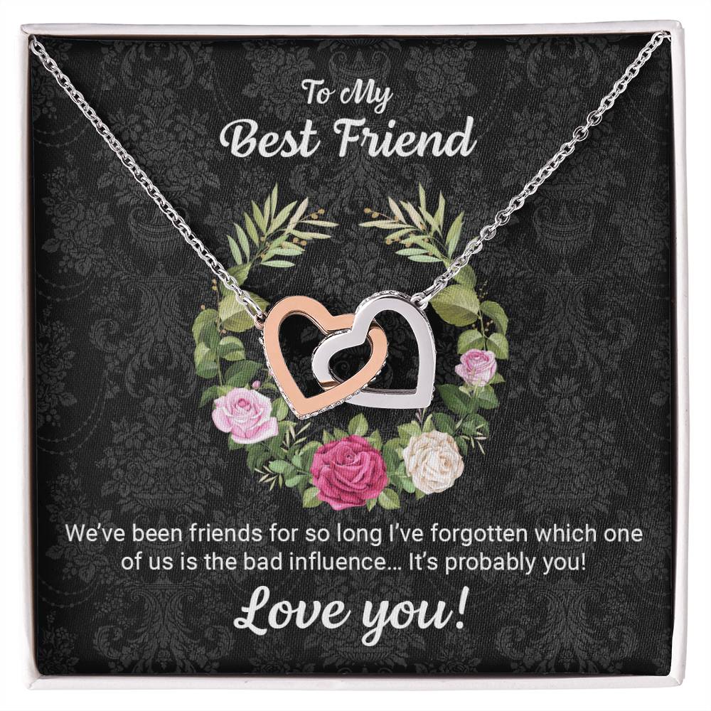 Best Friends Twin Hearts Necklace Interlocking Hearts Necklace