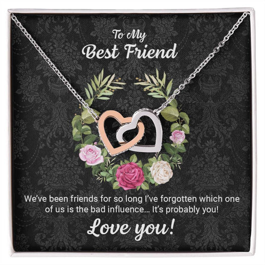 Best Friends Twin Hearts Necklace Interlocking Hearts Necklace