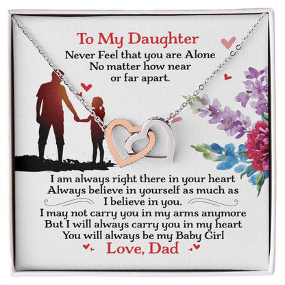 Gift For Daughter - Interlocking Heart Necklace Interlocking Hearts Necklace