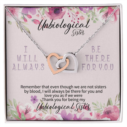 Unbiological Sister Necklace Unbiological Sister Gifts Unbiological Sister Gifts Thank You For Being My Unbiological Sister To My Unbiological Sister Gift Interlocking Hearts Necklace
