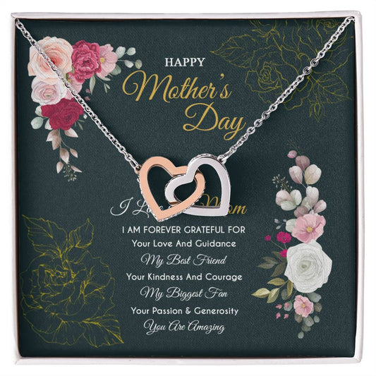 Gift For Mom - Forever Grateful - The Interlocking Heart Necklace Interlocking Hearts Necklace