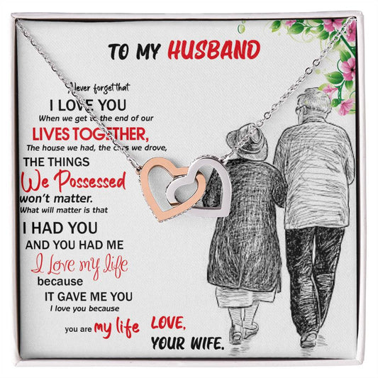 Gift For Husband Interlocking Hearts Necklace