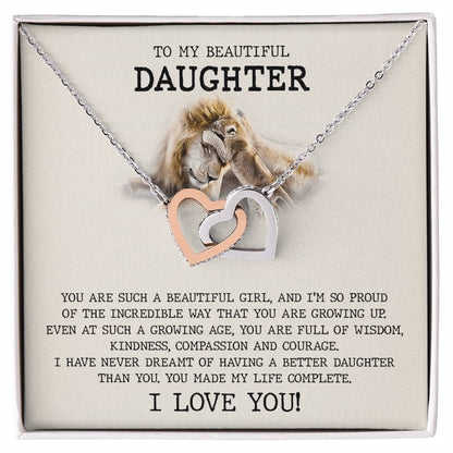 You Are Full Of Wisdom Kindness - To Daughter Interlocking Hearts Necklace