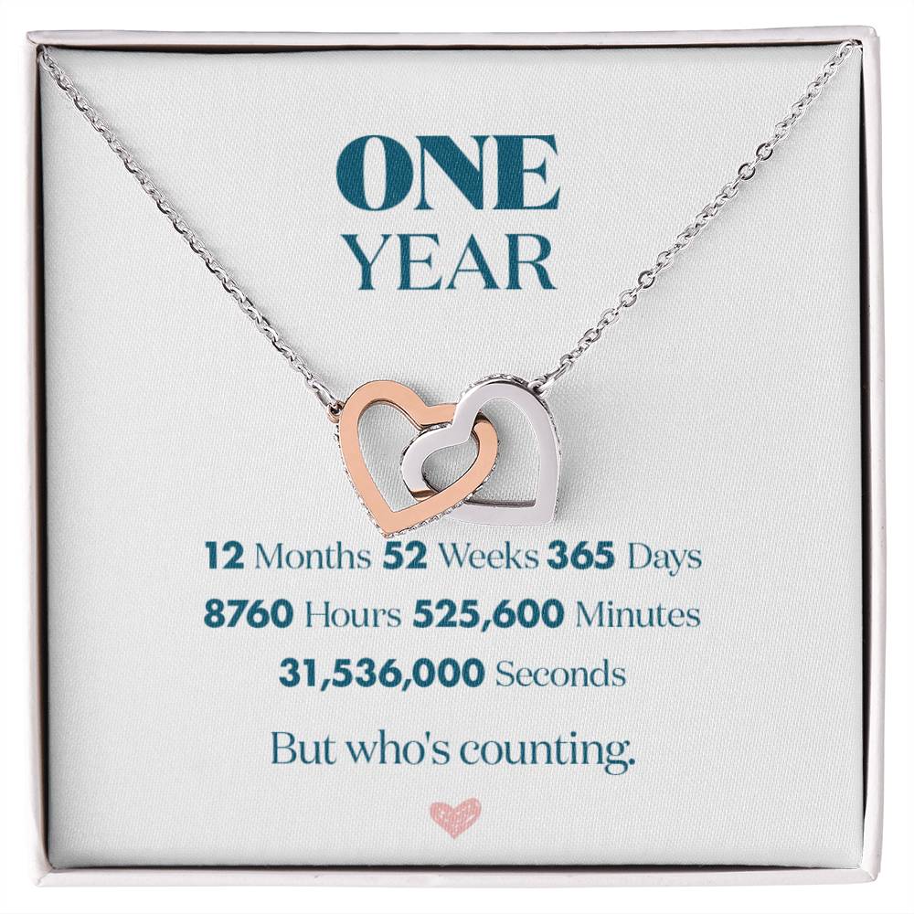 Anniversary Gifts For Girlfriend 1 Year - One Year Anniversary Gift For Her Interlocking Hearts Necklace