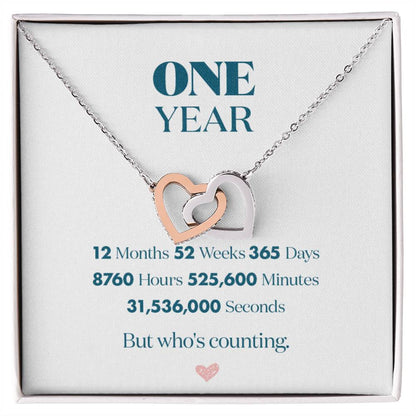 Anniversary Gifts For Girlfriend 1 Year - One Year Anniversary Gift For Her Interlocking Hearts Necklace