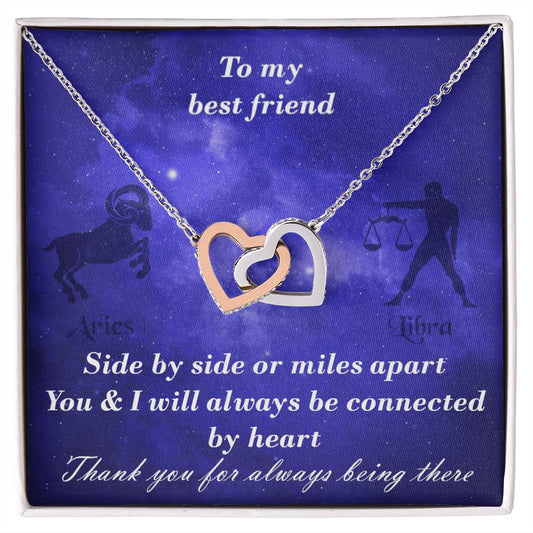 Aries To Libra Best Friend Interlocked Hearts Necklace Interlocking Hearts Necklace