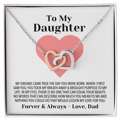 Daughter Of My Dreams Necklace Interlocking Hearts Necklace