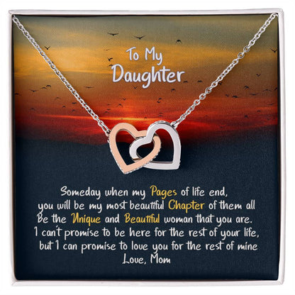 Daughter My Beautiful Chapter - Hearts Necklace Interlocking Hearts Necklace