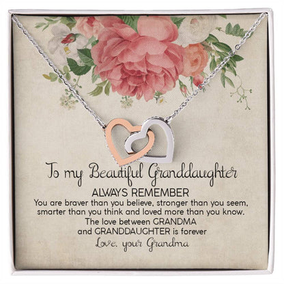 Always Remember - Best Gift For Granddaughter Interlocking Hearts Necklace