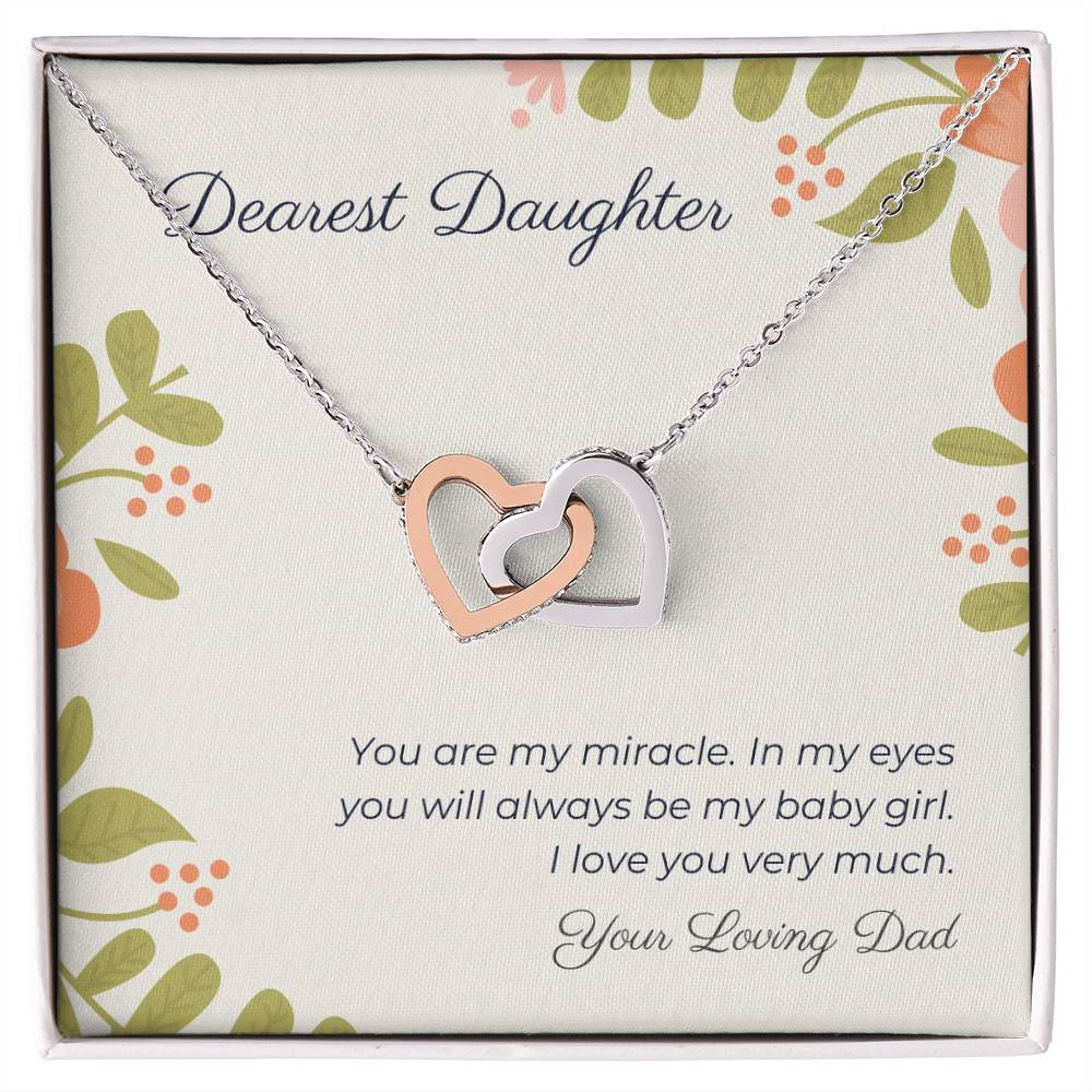 Dearest Daughter Interlocking Hearts Necklace