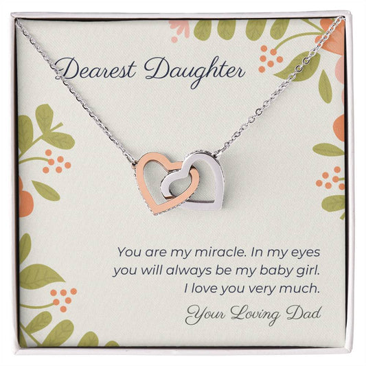 Dearest Daughter Interlocking Hearts Necklace