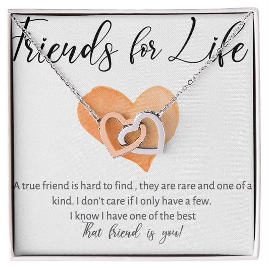 Friends For Life Necklace Interlocking Hearts Necklace