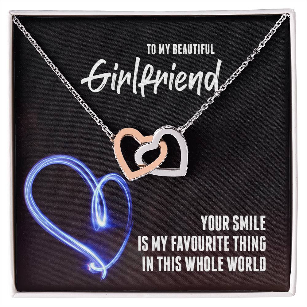 Your Smile Is My Favourite Thing In This Whole Word - Interlocking Hearts Interlocking Hearts Necklace