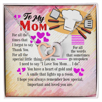 Chef'S Mom - Interlocking Heart Necklace Interlocking Hearts Necklace