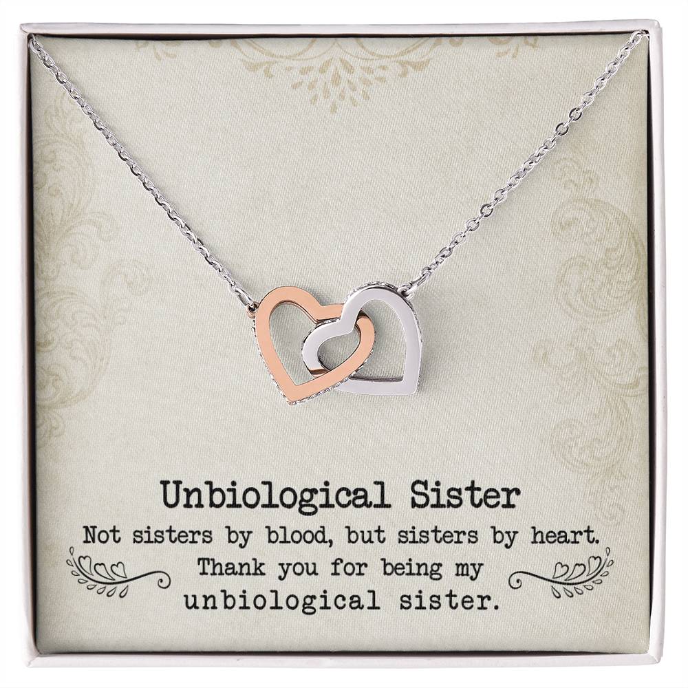 Unbiological Sisters Interlocking Hearts Necklace