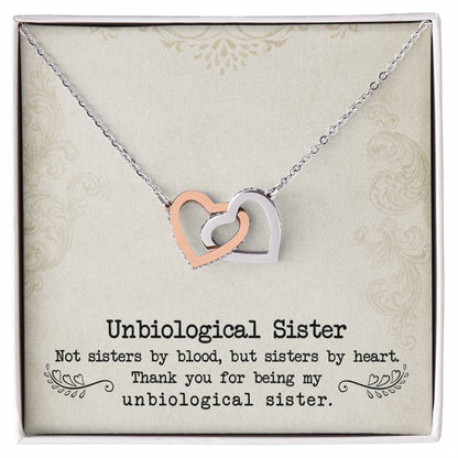 Unbiological Sisters Interlocking Hearts Necklace