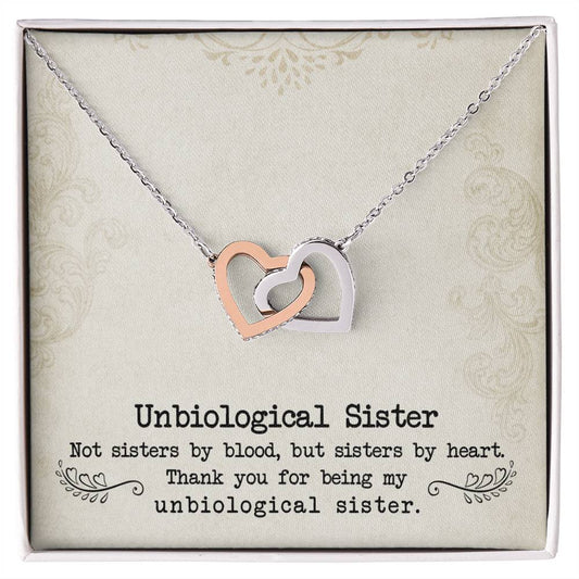 Unbiological Sisters Interlocking Hearts Necklace