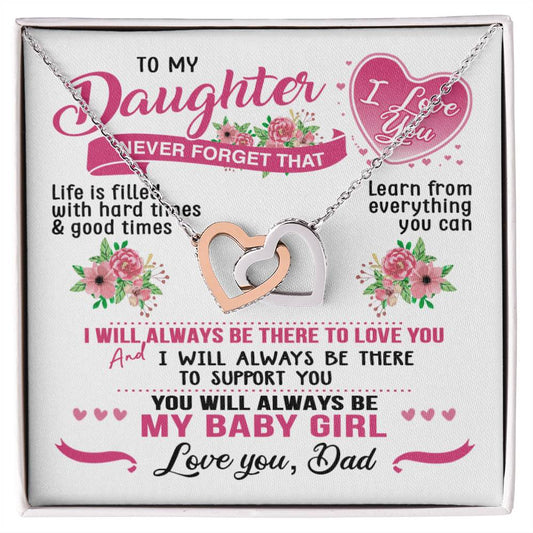 Daughter Dad Interlocking Hearts Necklace