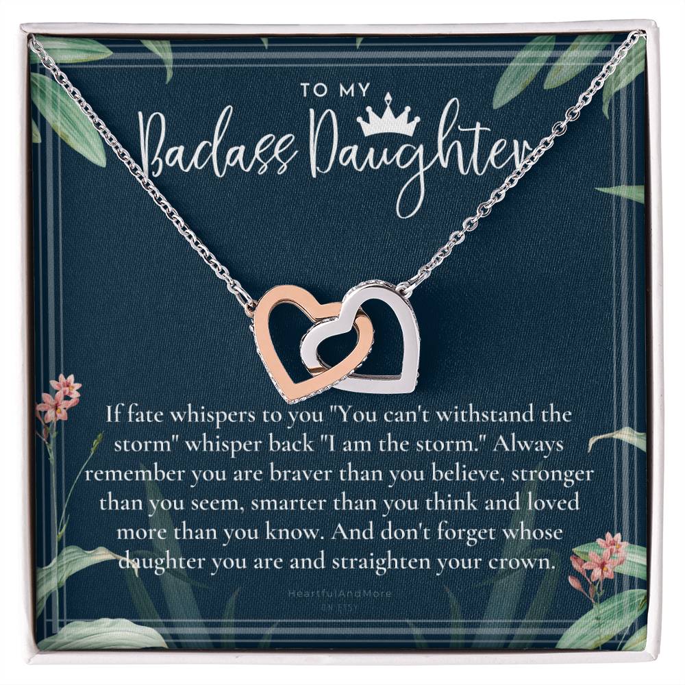 Daughter Gift From Mom Heart Necklace Daughter Gift Interlocking Necklace To Daughter Daughter Graduation Birthday Gift Necklace Interlocking Hearts Necklace