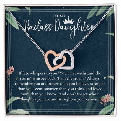 Daughter Gift From Mom Heart Necklace Daughter Gift Interlocking Necklace To Daughter Daughter Graduation Birthday Gift Necklace Interlocking Hearts Necklace