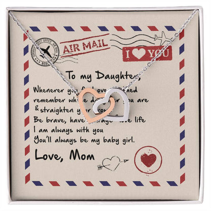 Gift For Daughter - Always Be My Baby Girl - The Interlocking Heart Necklace Interlocking Hearts Necklace