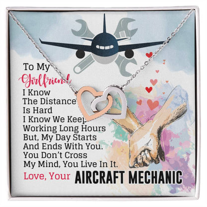 Aircraft Mechanic'S Girlfriend - Interlocking Heart Necklace Interlocking Hearts Necklace