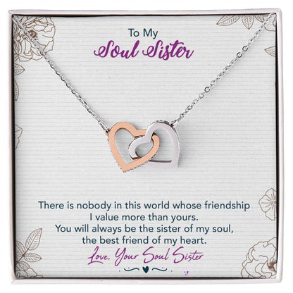 Best Friends Interlocking Hearts Necklace