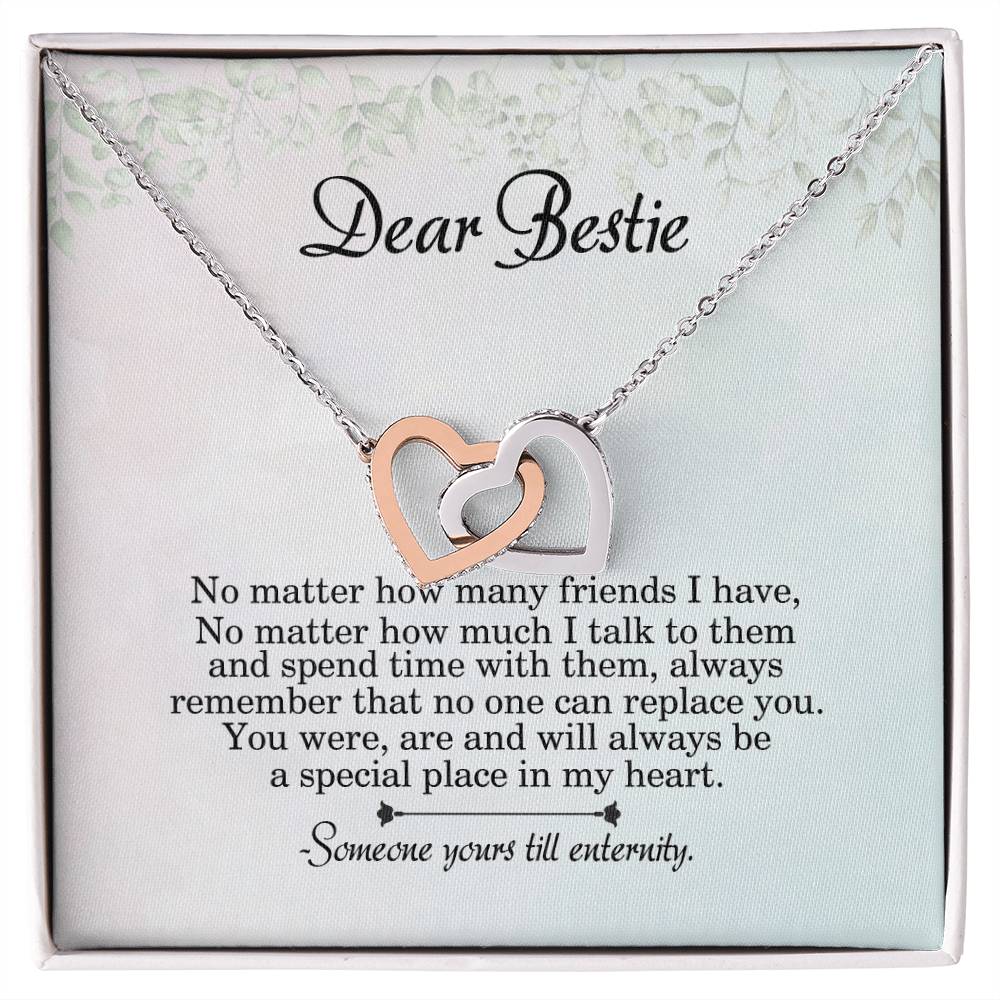 Dear Bestie No Matter How Many Friends I Have Interlocking Heart Necklace Interlocking Hearts Necklace