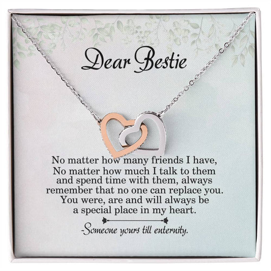 Dear Bestie No Matter How Many Friends I Have Interlocking Heart Necklace Interlocking Hearts Necklace